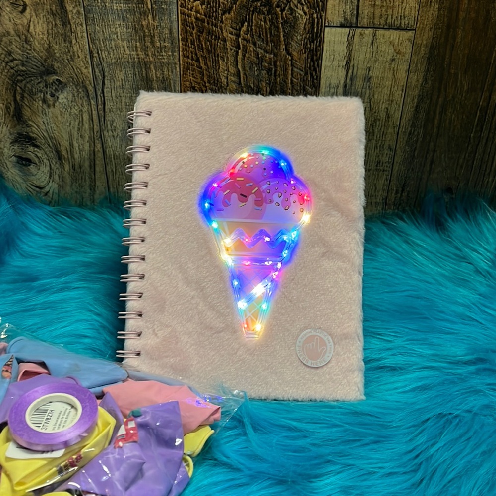 New pen Gear Ice-cream Light up Notebook and 20pc ice cream balloons